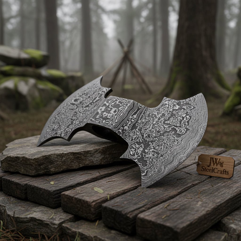 Handmade Axe Damascus Steel DK - 0432 handmade by JW SteelCrafts