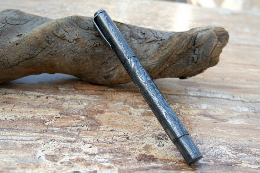 Damascus Knife Handmade - 05'' Damascus steel pen Parker ink filler DE - 0081 handmade by JW SteelCrafts