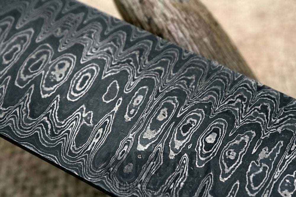 Damascus Steel 16" x 1.75" Blank Billet (Ledder) for Knife Making DK - 0171 handmade by JW SteelCrafts