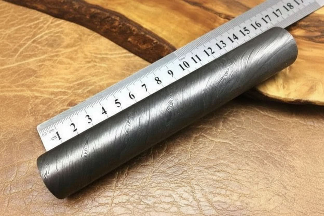 Damascus Steel Rod Bar Bush Craft Jewellery Making 6”*25 mm DE - 0074 handmade by JW SteelCrafts