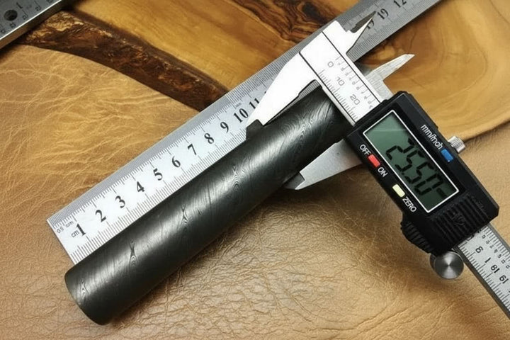 Damascus Steel Rod Bar Bush Craft Jewellery Making 6”*25 mm DE - 0074 handmade by JW SteelCrafts