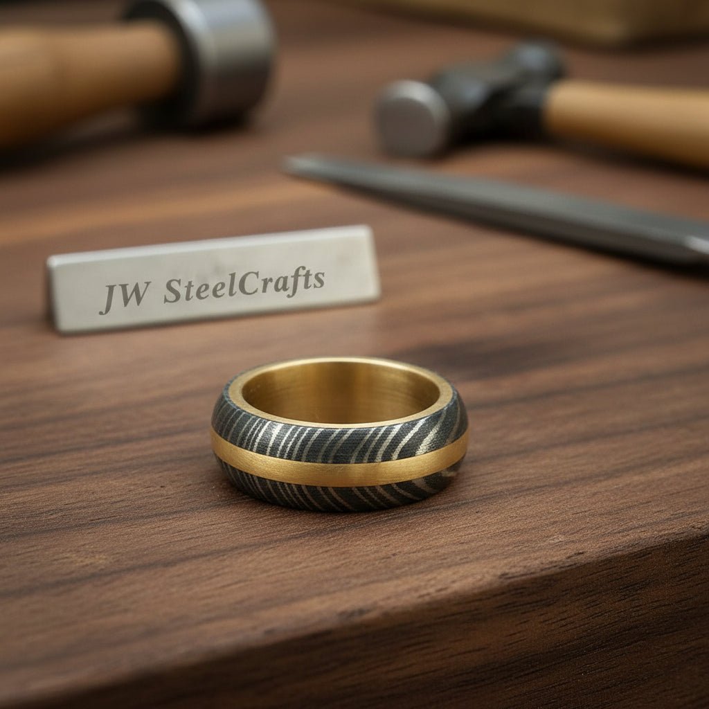 Custom Handmade Damascus Steel Rings /wedding ring/perfect Gift DE - 002 handmade Ring by JW SteelCrafts