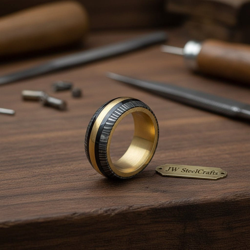 Custom Handmade Damascus Steel Rings /wedding ring/perfect Gift DE - 002 handmade Ring by JW SteelCrafts