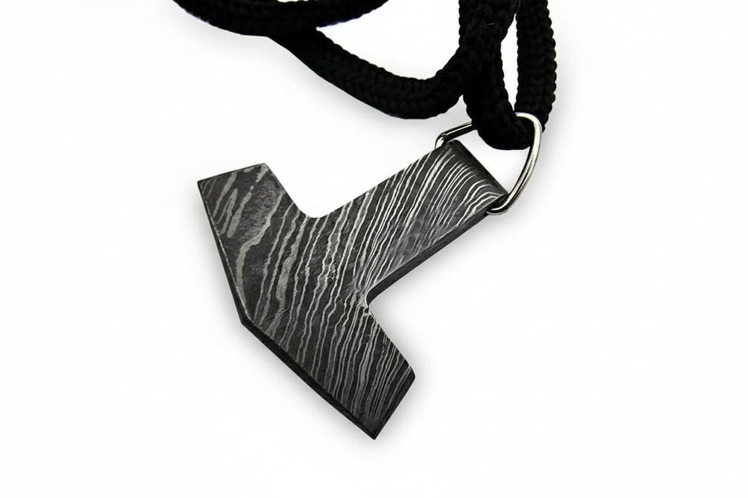 DE - 0014 Custom Handmade Damascus steel Viking pendant /Thor Hammer Pendant/Jeweller handmade by JW SteelCrafts
