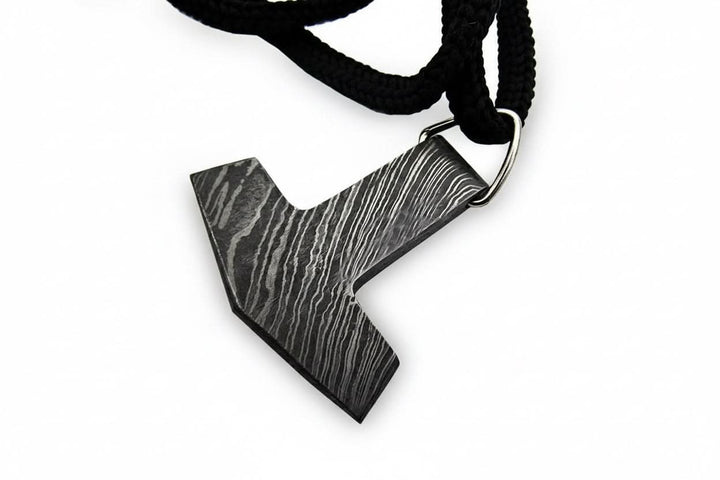 DE - 0014 Custom Handmade Damascus steel Viking pendant /Thor Hammer Pendant/Jeweller handmade by JW SteelCrafts