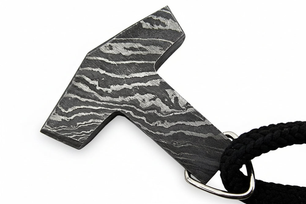 DE - 0014 Custom Handmade Damascus steel Viking pendant /Thor Hammer Pendant/Jeweller handmade by JW SteelCrafts