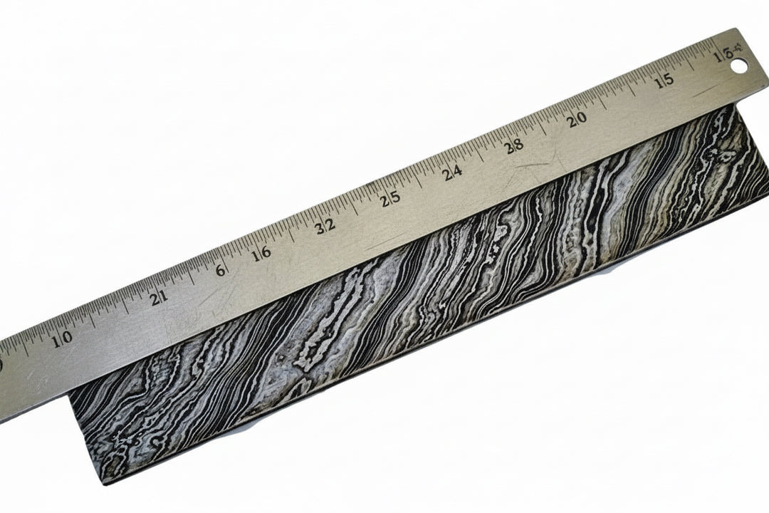 Damascus Steel Billet Bar 10" Pattern Welded Blank for Knife Making handmade Bullet bar by JW SteelCrafts