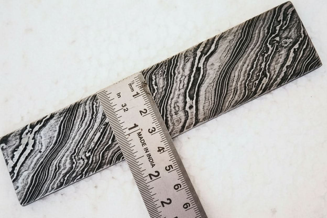 Damascus Steel Billet Bar 10" Pattern Welded Blank for Knife Making handmade Bullet bar by JW SteelCrafts