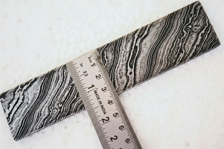 Damascus Steel Billet Bar 10" Pattern Welded Blank for Knife Making handmade Bullet bar by JW SteelCrafts