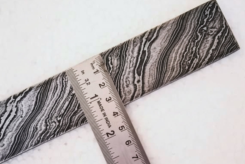 Damascus Steel Billet Bar 10" Pattern Welded Blank for Knife Making handmade Bullet bar by JW SteelCrafts