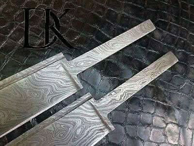 DK - 0030 Lot of 2 Custom Handmade Damascus Steel Seax knife Blank Blades/ Knife making handmade by JW SteelCrafts