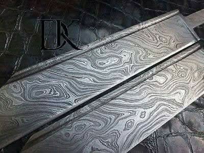 DK - 0030 Lot of 2 Custom Handmade Damascus Steel Seax knife Blank Blades/ Knife making handmade by JW SteelCrafts