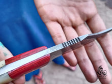 Load image into Gallery viewer, Skinner Knife with Bone and Color Wood Handle
