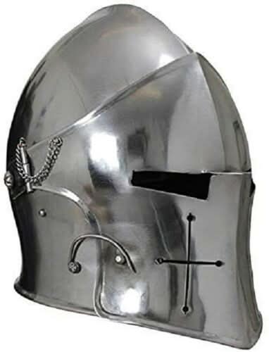 Halloween Medieval Barbuta Helmet Knights Templar Crusader Armor Helmet (Steel) handmade Helmet by JW SteelCrafts