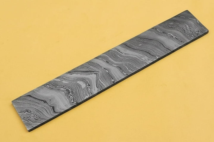 Hand Forged Damascus Steel Billet - Bar - Knife - Razor Making Supplies DE - 0058 handmade by JW SteelCrafts