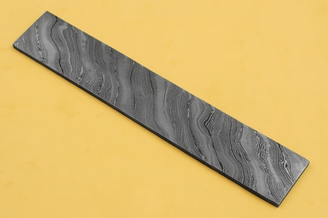 Hand Forged Damascus Steel Billet - Bar - Knife - Razor Making Supplies DE - 0058 handmade by JW SteelCrafts