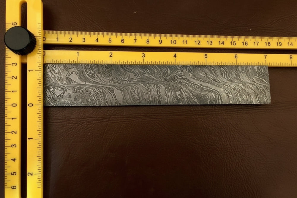 Hand Forged Damascus Steel Billet - Bar - Knife - Razor Making Supplies DE - 0059 handmade by JW SteelCrafts