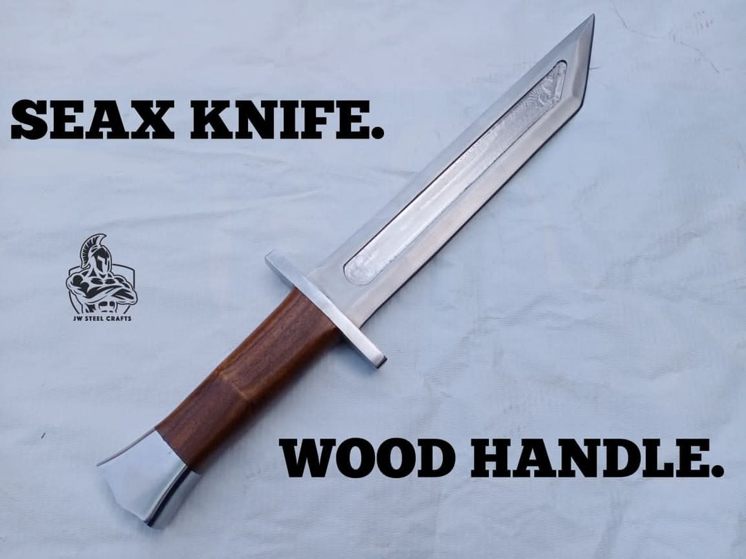 Hand Made SEAX Knife with Wood handle handmade seax knives by JW SteelCrafts