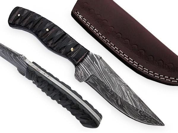 Handmade Bush - craft Knife Damascus Steel DK - 0401 handmade by JW SteelCrafts