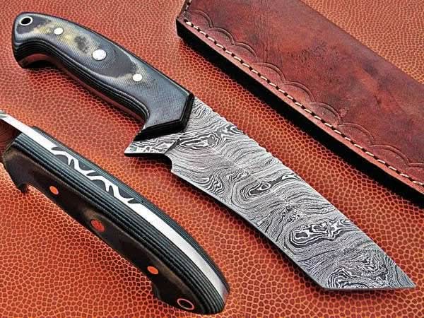 Handmade Bush - craft Knife Damascus Steel DK - 0402 handmade by JW SteelCrafts