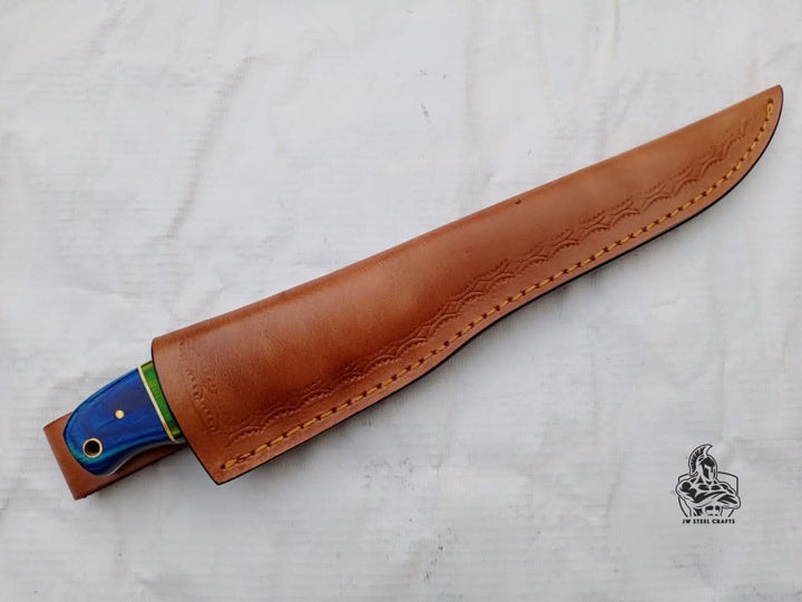FILLET KNIFE WITH COLOUR WOOD HANDLE handmade Handmade Fillet Knives by JW SteelCrafts