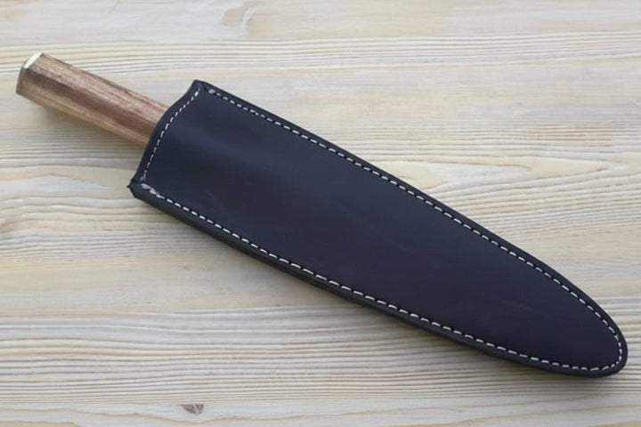 Japanese Utility Knife, Handmade Damascus Petty Knife with Walnut Handle, Small Kitchen KnifeDamascus Steel Chef Knives