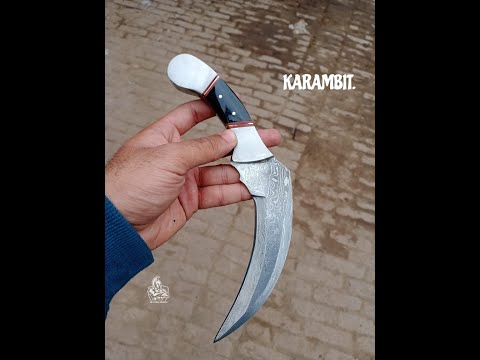 Karambit Knife with Black horn and Stainless steel handle.