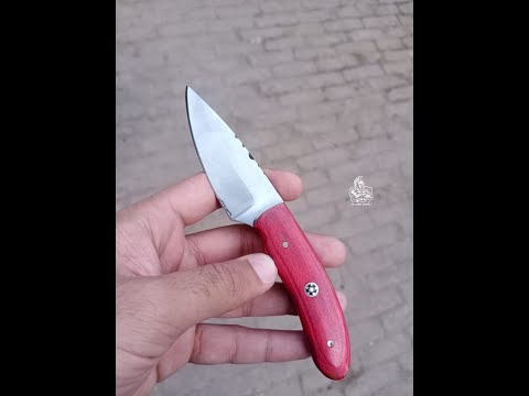 Handmade Skinner Knife Red Wood Handle Fixed Blade