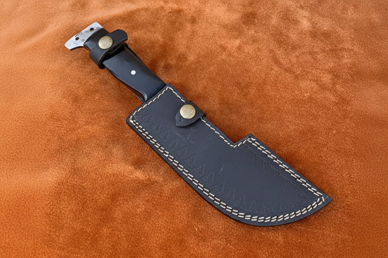 Hunting Knife Hunting 10.50" Tanto Style Knife with Buffalo Horn Handle with Sheath handmade by JW SteelCrafts