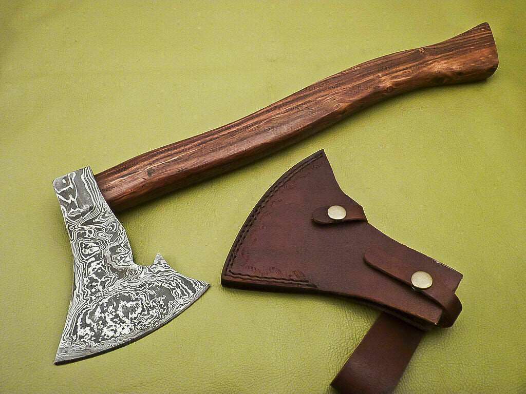 Custom Handmade Damascus Steel Tomahawk Hatchet Axe