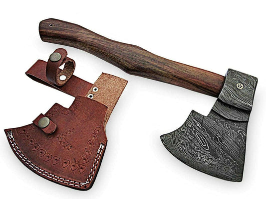 Custom Handmade Damascus Steel Tomahawk Hatchet Axe