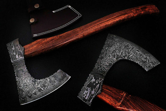 Custom Handmade Damascus Steel Tomahawk Hatchet BEARDED AXE