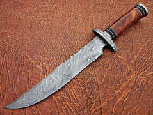 Load image into Gallery viewer, Custom Handmade Bowie Knife Damascus Steel | Hunting Knives DK-0450