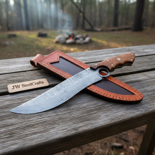 Custom Handmade Bowie Knife Damascus Steel | Hunting Knives handmade Bowie Knives by JW SteelCrafts