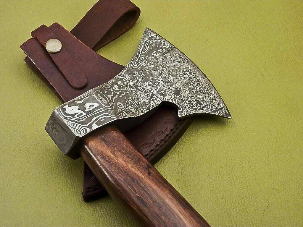 Custom Handmade Damascus Steel Tomahawk Hatchet Axe