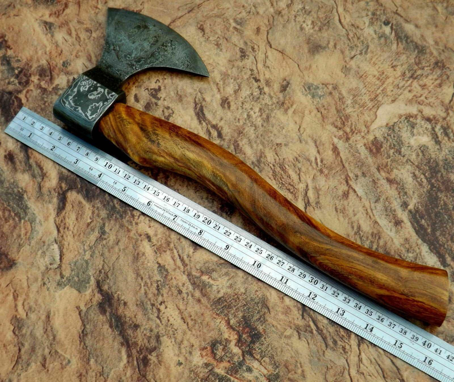 Custom Handmade Damascus Steel Tomahawk Hatchet Axe