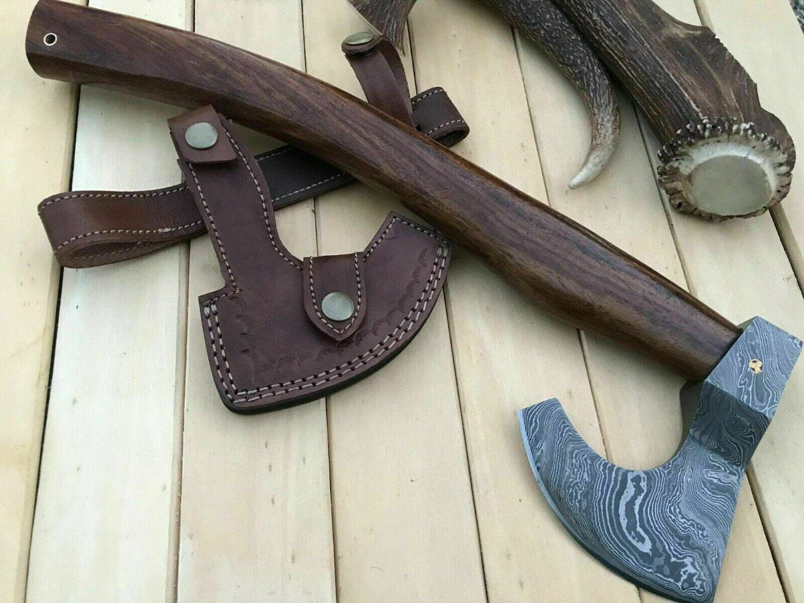 Damascus Steel Axe Viking Axe Hatchet Axe Bearded Axe Tomahawk