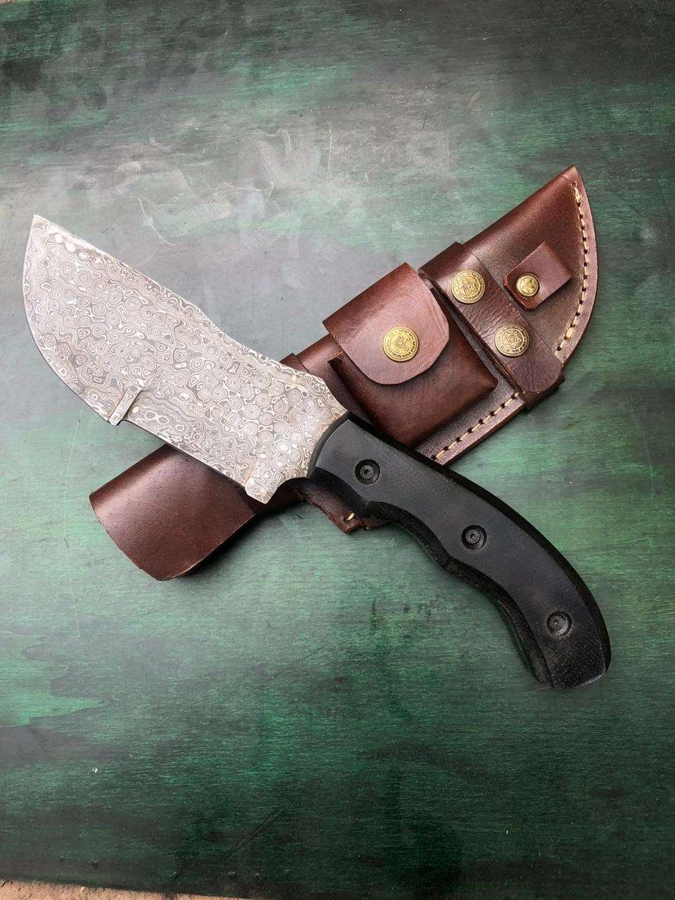 Custom Handmade - 12.Inches Beautiful Full Damascus Tracker knife MB-0081