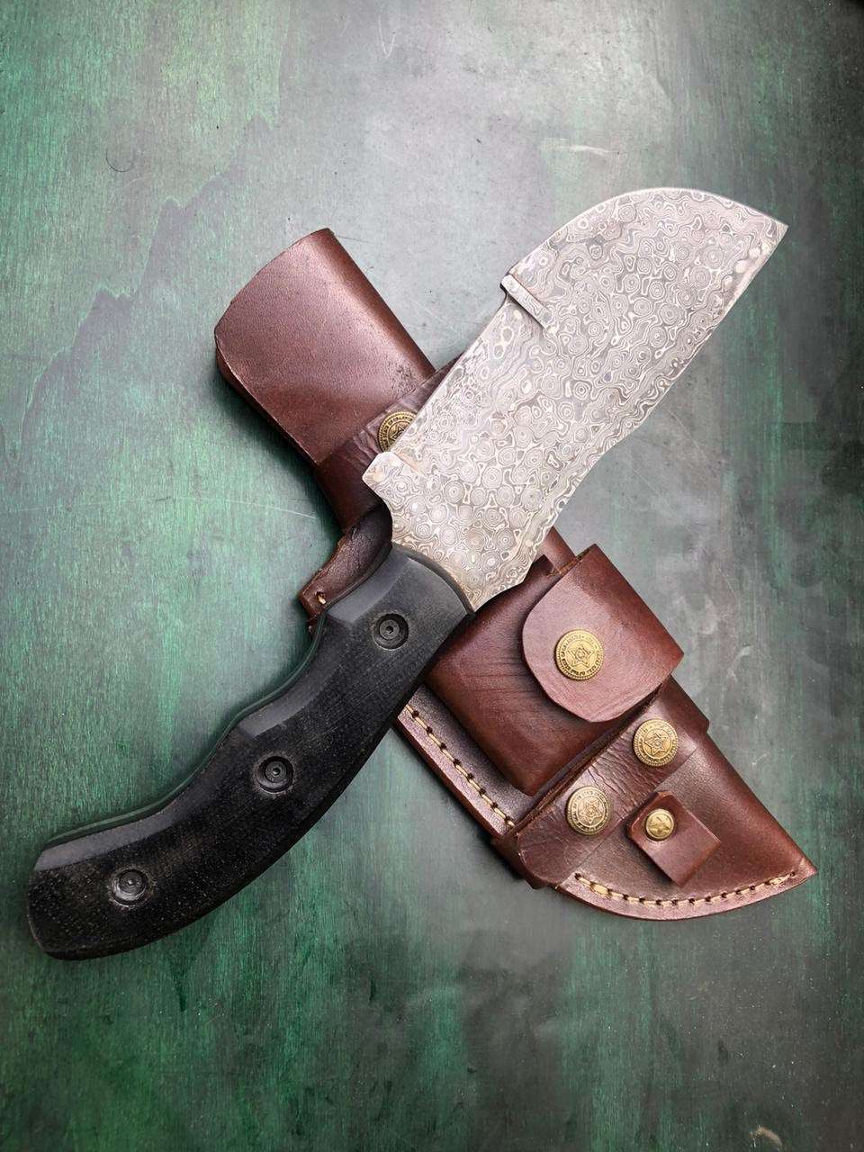 Custom Handmade - 12.Inches Beautiful Full Damascus Tracker knife MB-0081