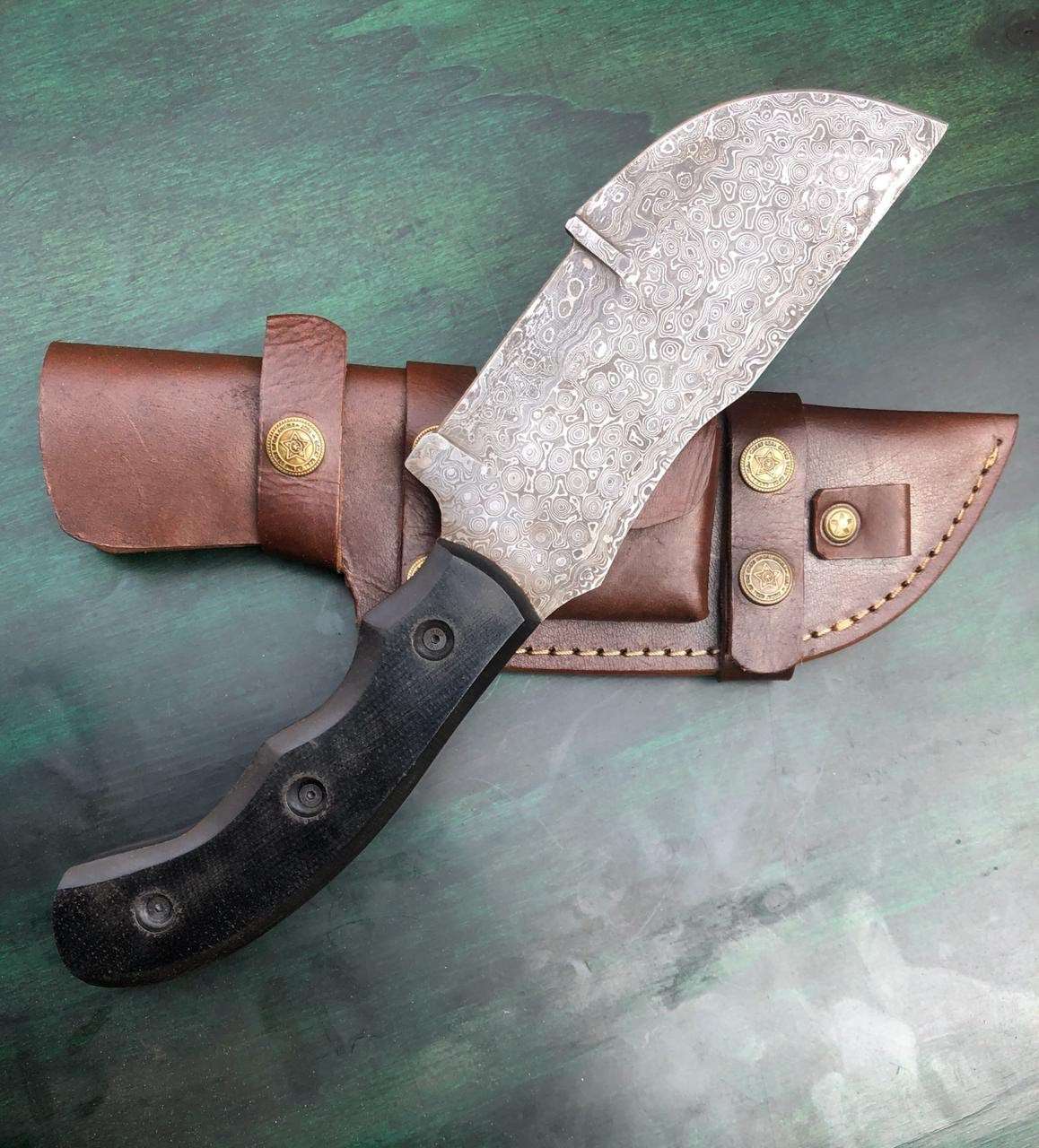 Custom Handmade - 12.Inches Beautiful Full Damascus Tracker knife MB-0081