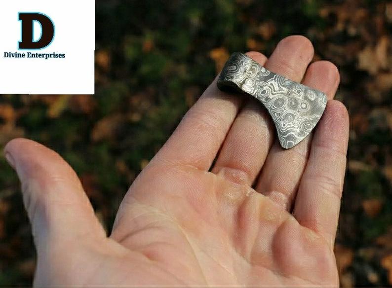 Custom Handmade Damascus Steel Viking Axe Pendant / Perfect gift DE-0011