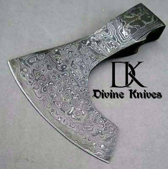 Custom Handmade Damascus steel hatchet head DK-0105