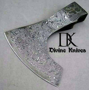 Custom  Handmade Damascus steel hatchet head DK-0105
