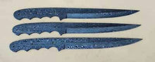 Load image into Gallery viewer, Custom Handmade Damascus Steel Full Tang Fillet Knives Blank Blades Lot of 3 Blades DK-0087