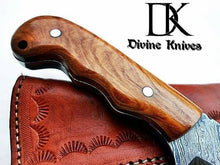 Load image into Gallery viewer, Hand-Forged Damascus Steel Hunting knife /Skinner Knife With Amazing Leather Sheath DK-0110