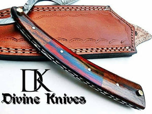 DK-0075 Custom Handmade Damascus Steel Shaving Razor / Sharp Razor for Shaving With amazing Sheath