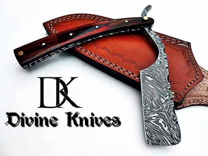 DK-0075 Custom Handmade Damascus Steel Shaving Razor / Sharp Razor for Shaving With amazing Sheath