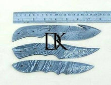 Load image into Gallery viewer, Handmade Damascus Steel Blank Blade Skinner Knife - Lot of 3/ For Knife Making DK-0031.