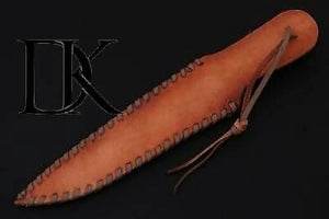 Custom Handmade Damascus Steel Boning Knife With Colour Bone Handle  with Leather Sheath DK-0045