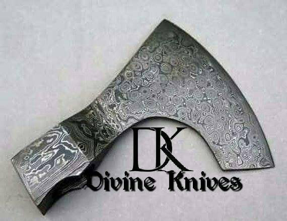 Custom Handmade Damascus steel hatchet head DK-0105